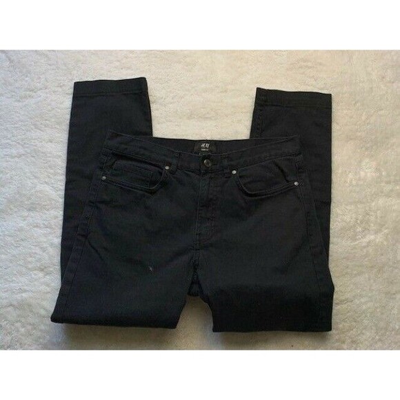 H&M Womens Jeans Size 29 Black Skinny Fit Stretch Mid Rise - Picture 2 of 4
